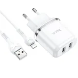 hoco-n4-aspiring-network-charger-lightning-cable-white
