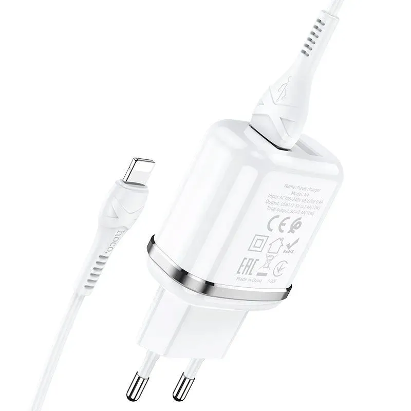 hoco-n4-aspiring-network-charger-lightning-cable-white