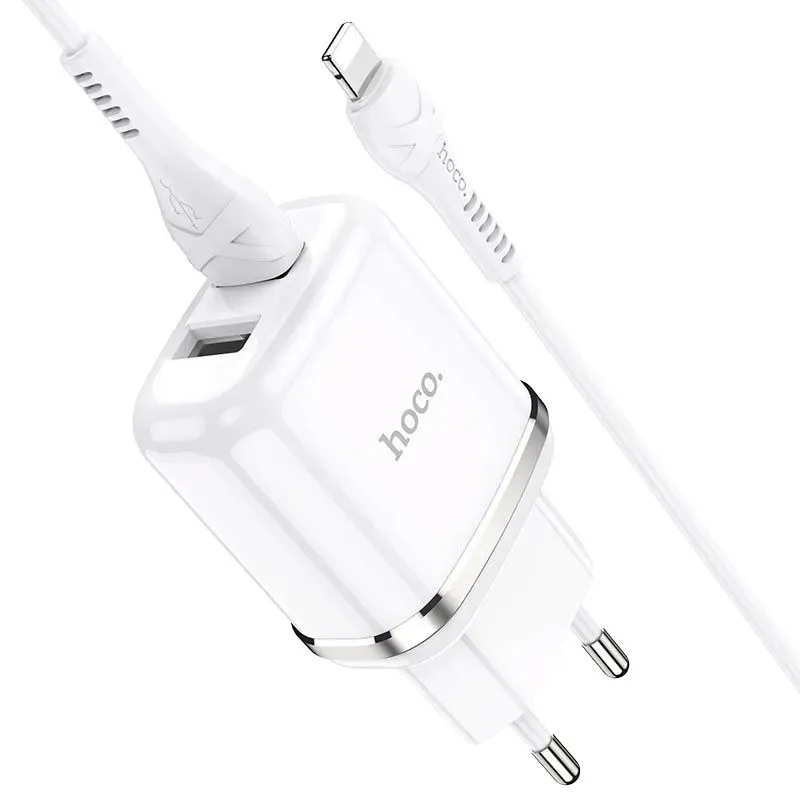 hoco-n4-aspiring-network-charger-lightning-cable-white