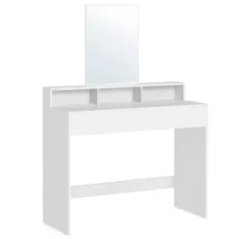 biala-nowoczesna-toaletka-z-lustrem-3-otwarte-polki-2-szuflady-glamour