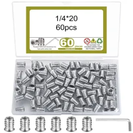 60x-wkladki-gwintowane-do-drewna-nakretki-szesciokatne-60-szt-1-4-x-20-mm