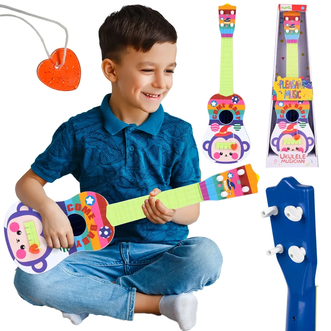 gitara-ukulele-dla-dzieci-plastikowa-instrument-malpka-metalowe-4-struny-stan-nowy