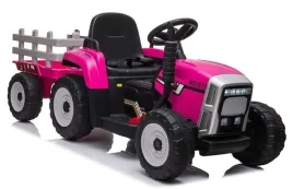 traktor-na-akumulator-z-przyczepka-pilot-137cm-12v-miekkie-kola-eva-rozowy
