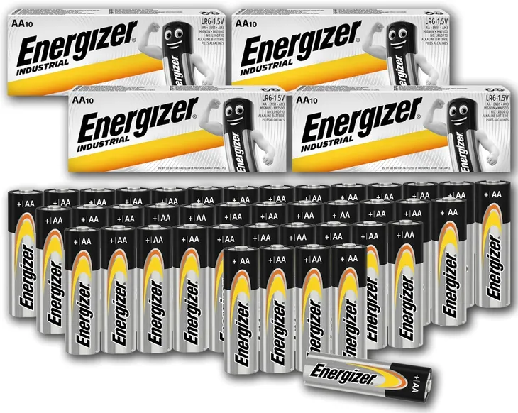 40x MOCNA BATERIA ALKALICZNA DUŻE PALUSZKI ENERGIZER INDUSTRIAL AA R6 LR6
