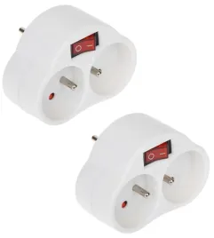 2x-rozgaleznik-uziemienie-2-gniazda-zlodziejka-wlacznik-wylacznik-zestaw