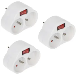 3x-rozgaleznik-uziemienie-2-gniazda-zlodziejka-wlacznik-wylacznik-zestaw