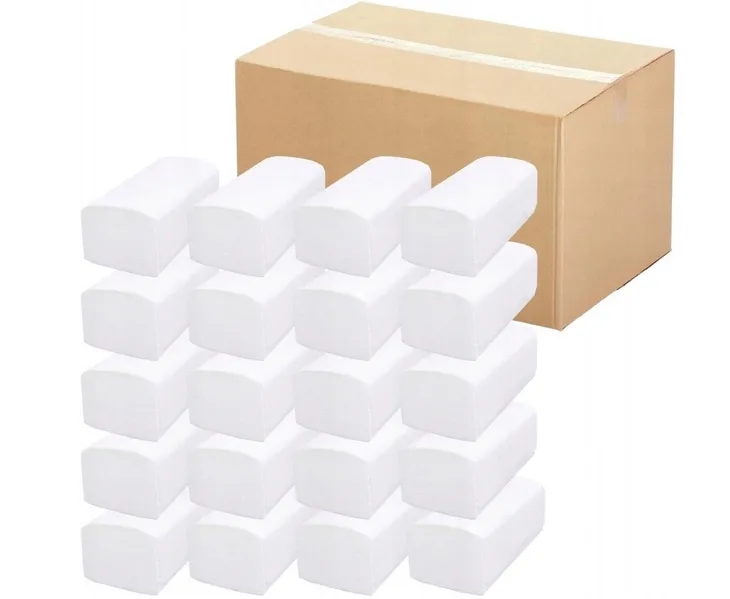 Ręcznik Papierowy GRUBY RĘCZNIKI CELULOZA ZZ BIAŁY 2000 szt 10bind x200szt