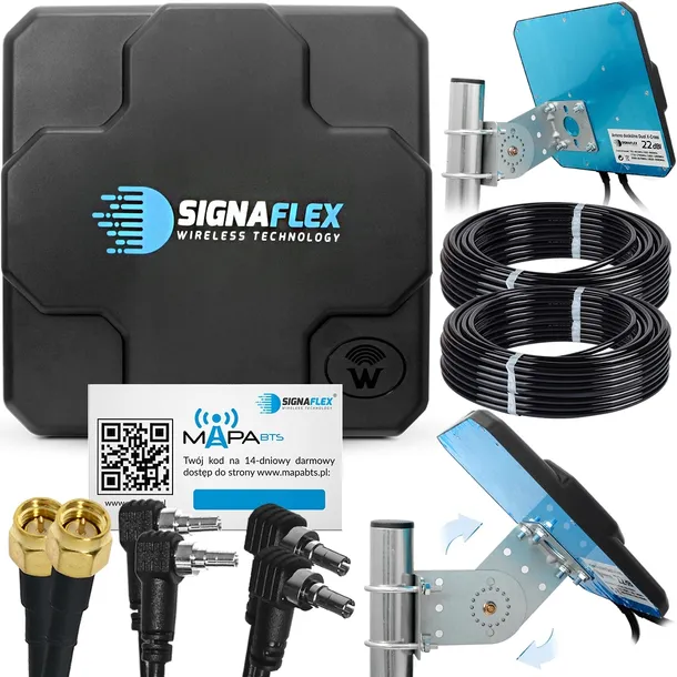 ANTENA ZEWNĘTRZNA DO ROUTERA 3G 4G LTE 44dBi HUAWEI ZTE CRC9 TS9 SMA 5m
