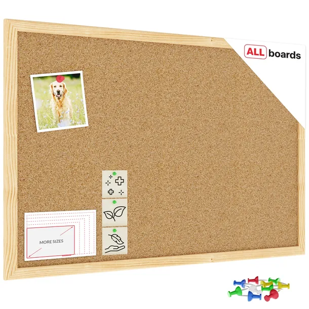 Tablica korkowa 60x40 drewniana rama + GRATIS