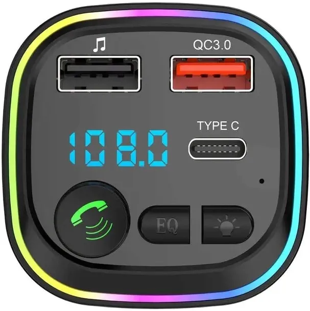 transmiter-samochodowy-p4-fm-bluetooth-qc3-0-usb-c-micro-sd-rgb-model-p4-fm-bluetooth