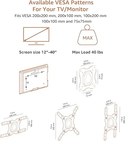 uchwyt-scienny-do-telewizora-amazon-basics-vesa-maksymalne-obciazenie-18-kg