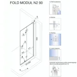 kabina-fold-n2-chrom-90x90-stan-nowy-wysokosc-calkowita-190-cm