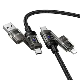 kabel-4w1-usb-a-c-do-usb-c-lightning-hoco-240w-12-m-u151-czarny