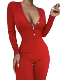 kombinezon-damski-sexy-z-klapka-guziki-dopasowany-czerwony-red-l