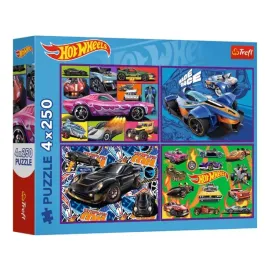 puzzle-4x250-hot-wheels-wyscigowe-auta-trefl-13312-trefl-puzzle