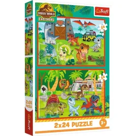 puzzle-2x24-male-dinozaury-universal-jurassic-world-trefl-34437-tre