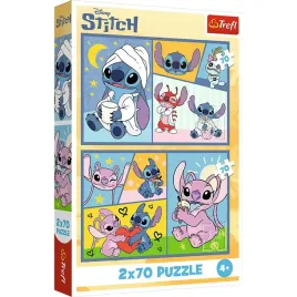 puzzle-2x70-ze-stitchem-nie-ma-nudy-disney-lilo-i-stitch-trefl-3444