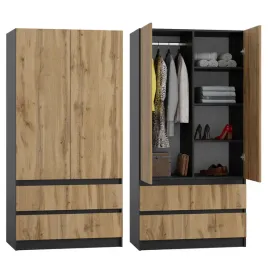 szafa-antracyt-dab-wotan-garderoba-duza-na-ubrania-otwierana-szuflady-90cm