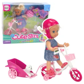 zestaw-mini-laleczka-rower-przyczepka-kask-bialy-piesek-lean-toys