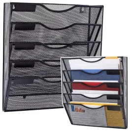 metalowy-organizer-na-dokumenty-gazety-regal-na-sciane-5-przegrod-a4-czarny
