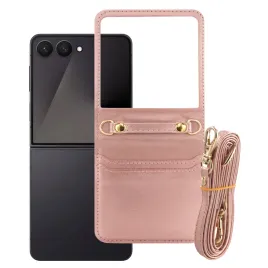 etui-do-samsung-galaxy-z-flip7-pokrowiec-kejs-leather-case-strap-rozowy