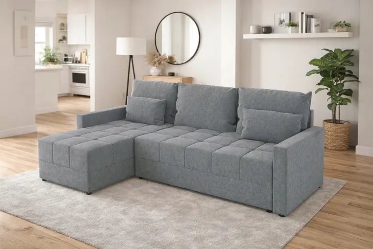 NAROŻNIK Z FUNKCJĄ SPANIA DOMINO L, ROGÓWKA DO SALONU PRODUKT OD PRODUCENTA