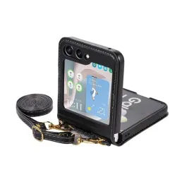 etui-do-samsung-galaxy-z-flip-6-5g-f741-pokrowiec-leather-case-strap-czarne