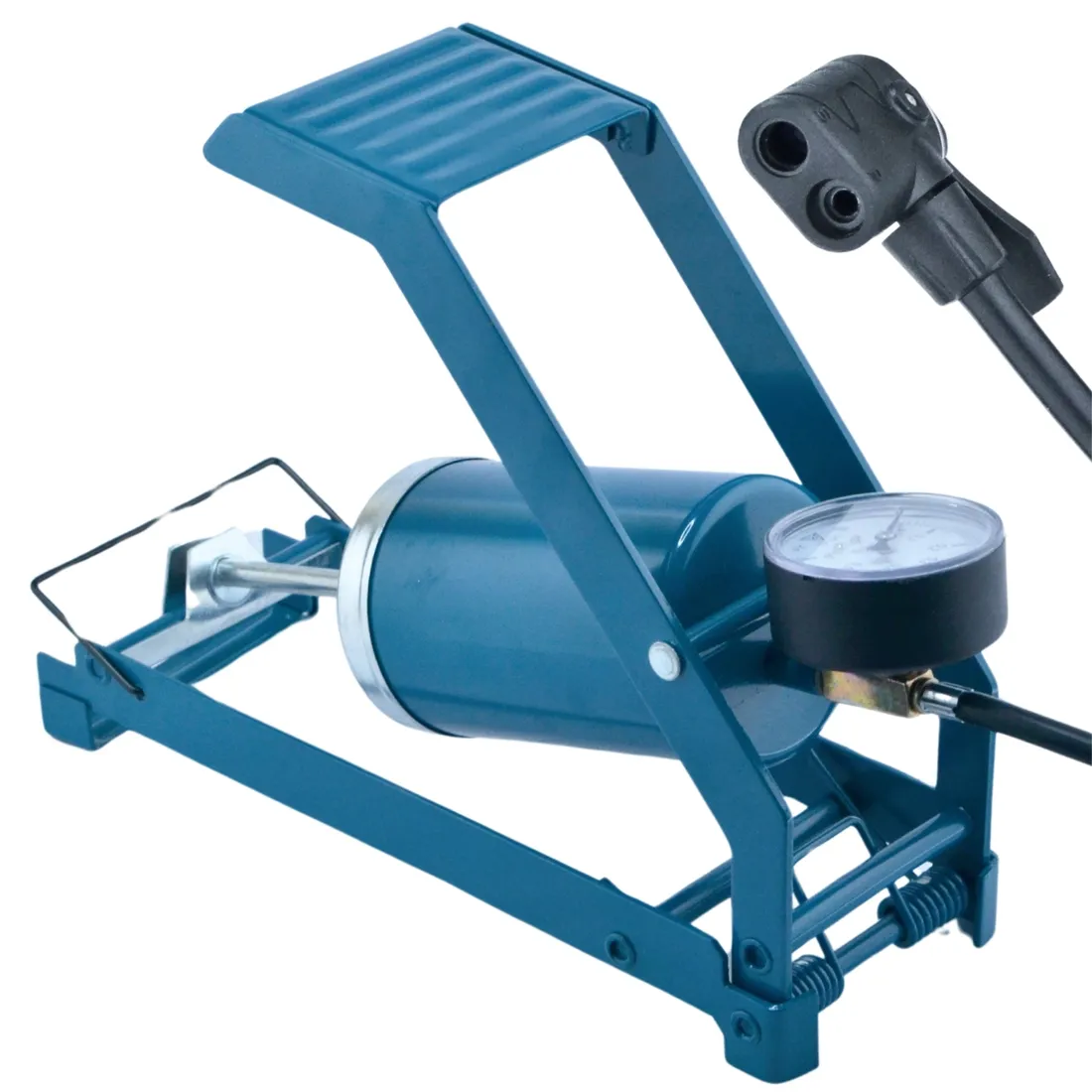 profesjonalna-pompka-nozna-z-manometrem-do-auto-rower-zabawki-motor-black-stan-nowy