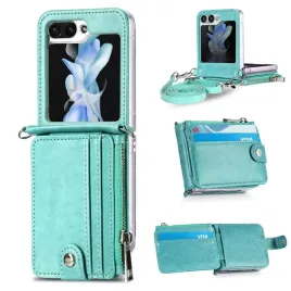 etui-do-samsung-galaxy-z-flip-5-f731-leather-case-pokrowiec-zipper-zielone