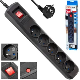 przedluzacz-listwa-zasilajaca-antyprzepieciowa-5-gniazd-arcon-r5-2500w-15m