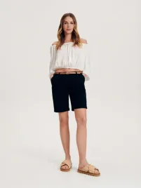 czarne-bawelniane-szorty-z-paskiem-reserved-s