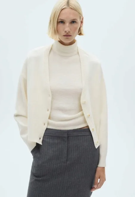 zolty-zapinany-sweter-mango-xl-stan-nowy