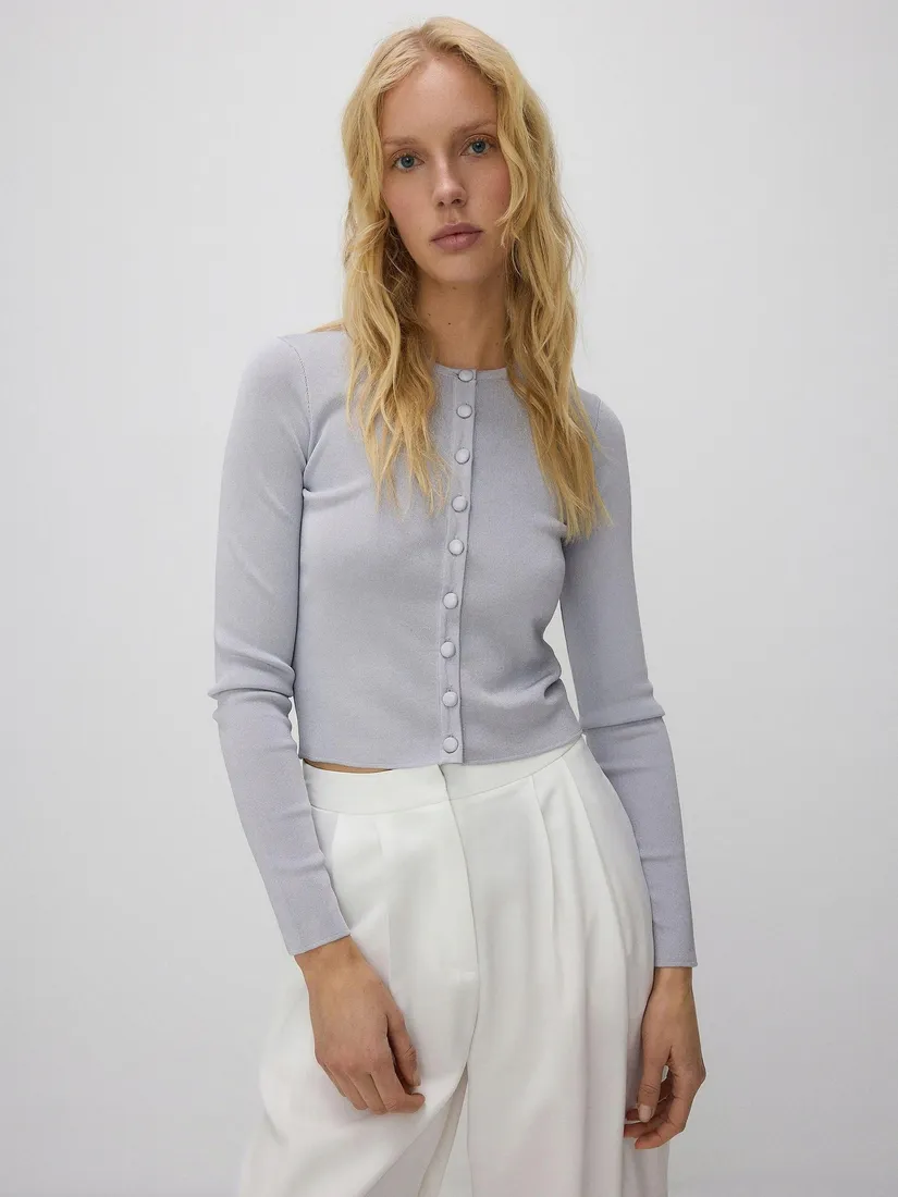 szary-krotki-sweter-reserved-s