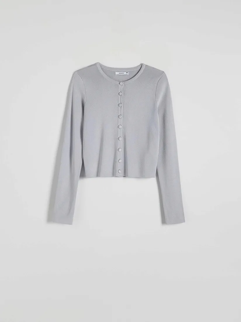 szary-krotki-sweter-reserved-s