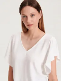 biala-bluzka-z-krotkim-rekawem-reserved-xl