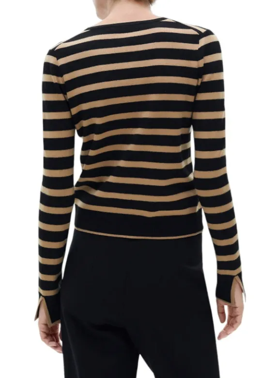 bezowy-sweter-w-czarne-paski-mango-m-stan-nowy
