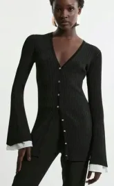 czarna-tunika-z-ozdobnymi-rekawami-karen-millen-m