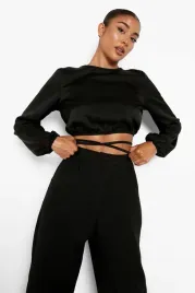 czarny-top-wiazany-z-dlugim-rekawem-boohoo-xl