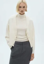 zolty-zapinany-sweter-mango-m