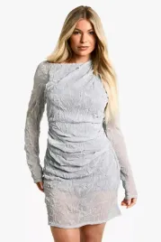 srebrna-sukienka-mini-boohoo-xl