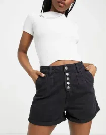 b8d109-czarne-spodenki-z-guzikami-urban-bliss-m