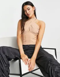 c9b104-brazowy-top-wiazany-missguided-l