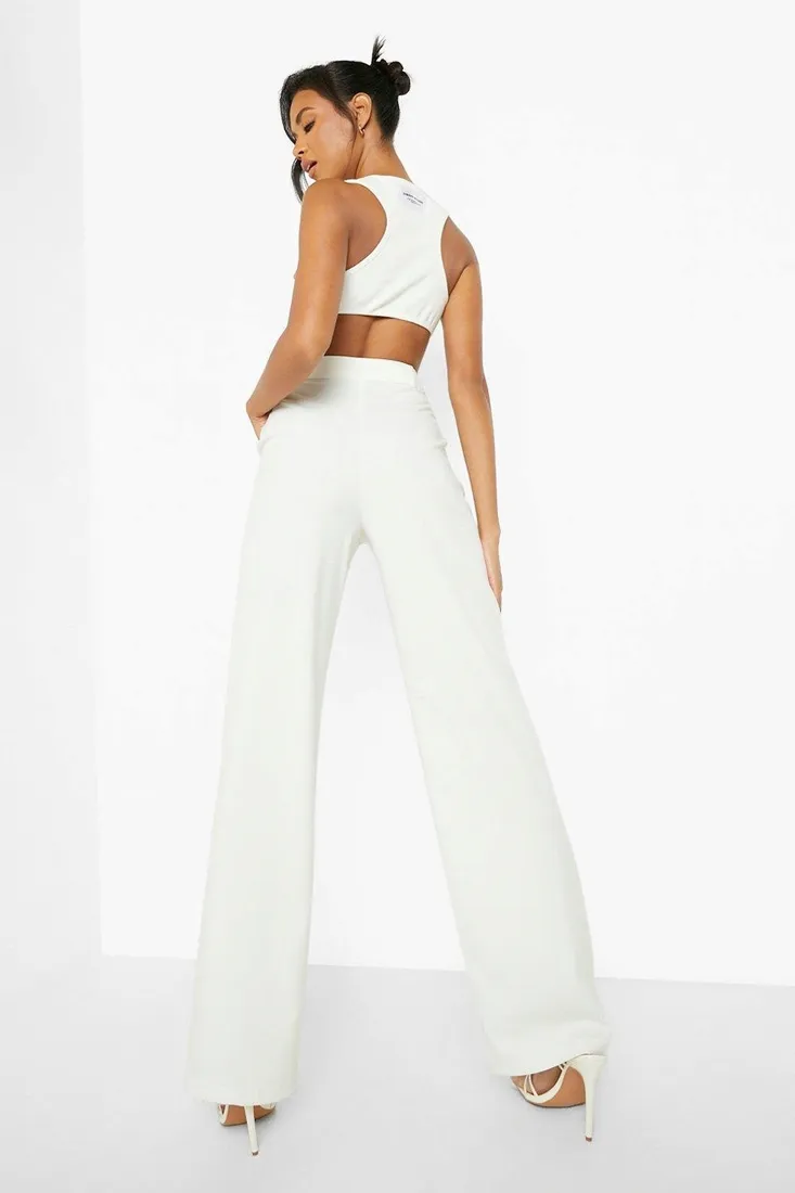 a3a001-biale-proste-spodnie-boohoo-l-stan-nowy