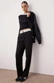 czarne-spodnie-z-bialym-pasem-trendyol-xs