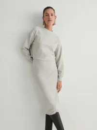 szara-miekka-spodnica-midi-reserved-xl