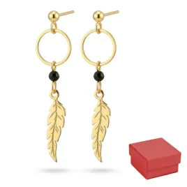 kolczyki-srebrne-925-zlocone-piorka-boho-i-spinel-czarny-dlugie-eleganckie