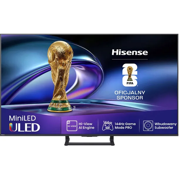 Hisense 55E8Q 55" ULED MiniLED 4K 144Hz Smart TV Funkcje AI Dolby Vision Dolby Atmos HDMI 2.1 DVB-T2
