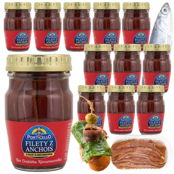 FILETY ANCHOIS W OLEJU PORTICE 78g ZGRZEWKA 12szt.