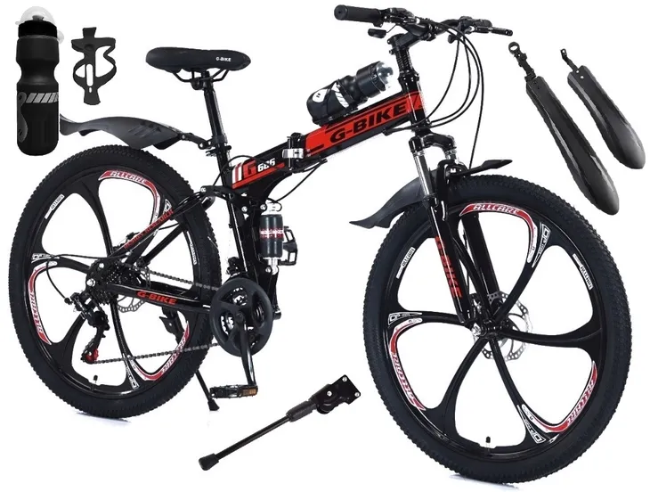 Rower Górski MTB 17 Amortyzator 21 biegów FELGA 26 SKŁADANY CZERWONY