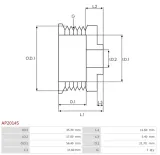kolo-pasowe-alternatora-ap9042s-producent-czesci-as-pl-numer-katalogowy-czesci-ap9042s